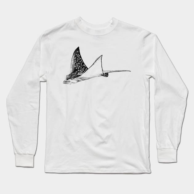 Spotted Eagle Stingray Print Long Sleeve T-Shirt by rachelsfinelines